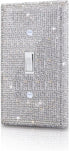 Silver Bling Rhinestones Single Toggle Switch Light Switch Cover Plates Decor Cute Sparkling Wall Plates For Home Bedroom Kitchen Outlet Covers Decorative (Single Toggle) by MXSGJZX
