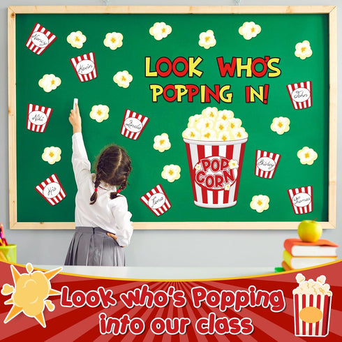 Whaline 77Pcs Popcorn Cut-Outs with 100Pcs Glue Points for DIY Craft Art School Home Party Favor Bulletin Board Decor