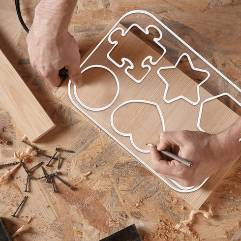 Coaster Template Acrylic Clear Valet Tray Circles Stars Heart Router Template for Woodworking Drawing Inlay Templates