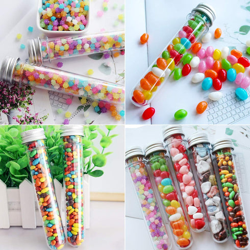 25x140mm (40ml) Plastic Test Tubes with Screw Caps for Gumball Candy Storage and Plants Propagation (30 Pack)