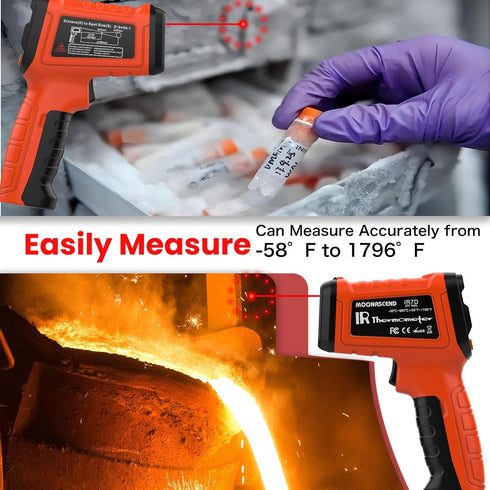 30:1 Infrared Thermometer Temperature Gun, -58°F to 1796°F Digital Laser Temp Gun for Cooking and Industrial Use