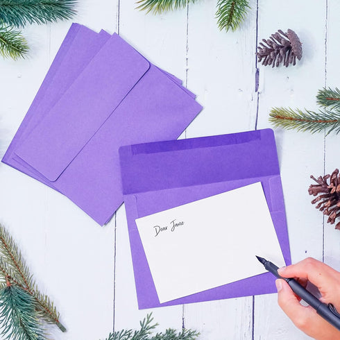Invitation Envelopes, 100-Pack 5x7 Envelopes, A7 Envelopes for Invitations, Purple, 5 1/4 x 7 1/4 Inches by MATICAN