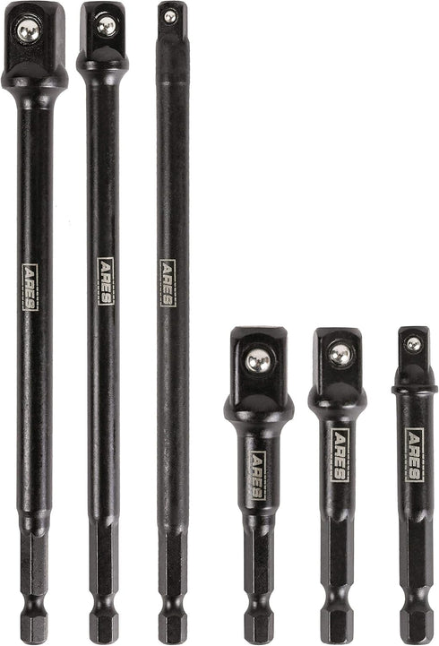 ARES 70382 6-Piece Impact Grade Socket Adapter Set, Turns Drill Driver into High Speed Socket Driver