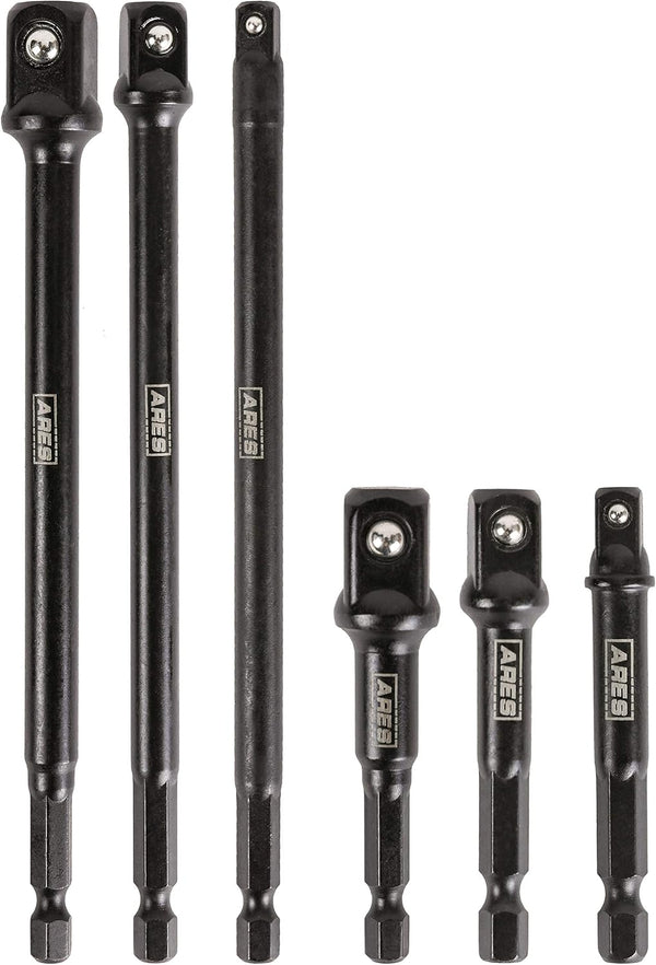 ARES 70382 6-Piece Impact Grade Socket Adapter Set, Turns Drill Driver into High Speed Socket Driver