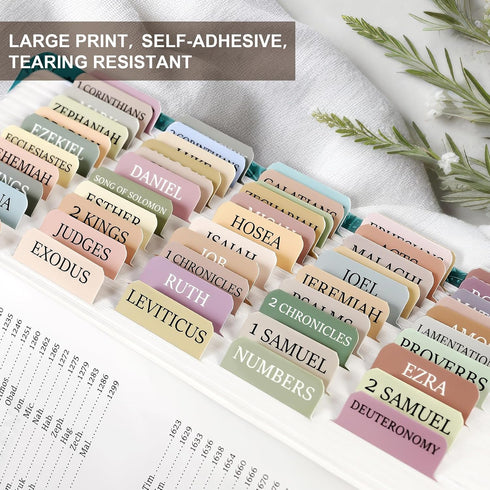 CICPAP Bible Tabs for Women & Men, Laminated Bible Tabs for Study Bible, Boho Theme Bible Tabs for Easy Navigation