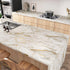 Matte Beige/Gold Marble Contact Paper, Waterproof Peel and Stick Wallpaper for Cabinet Backsplashes