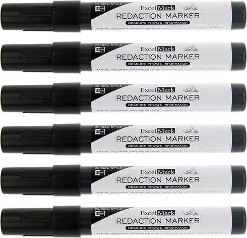 ExcelMark Security Redaction Marker - 6 Pack