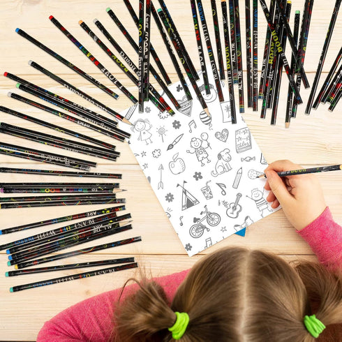 Pasimy 600 Pcs Reading Motivational Pencils, Bulk Black Novelty Wooden Pencils with Eraser for Classroom