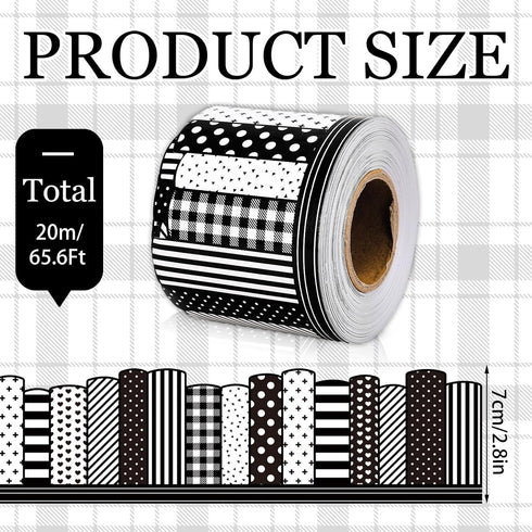 65.6 FYSUIMU Ft Back to School Bulletin Board Border Black White Book Bookshelf Die Cut Border Trim Roll for First Day