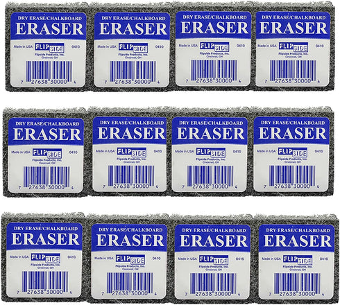 Flipside Products Student Eraser, 2" Width, 2" Length, 12 Per Pack, 2 Packs for School Supplies