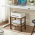 YUFAM 2 Tier Printer Stand with Storage,Under Desk Shelf Printer Table, Rolling Printer Cart for Office,Home,Brown