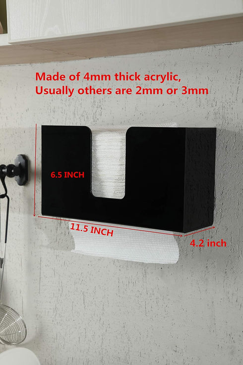 IEEK Paper Towel Dispenser Wall Mount Acrylic Paper Towel Holder for Bathroom Office and Kitchen,Hand Towel Dispenser