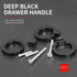 6Pcs Round Single Hole Cabinet Ring Pull Handles - Matte Black Knobs for Drawer, Dresser, Cupboard, Wardrobe