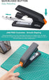 Deli Effortless Desktop Stapler, 40 Sheet Capacity, One Finger Touch Stapling, Ergonomic Heavy Duty, Includes 1500