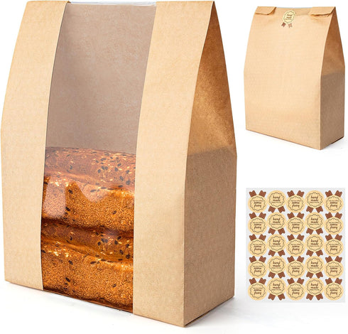Loegnry 50 Pcs Bread Bags for Homemade Bread - 50% Thicker Sourdough Paper