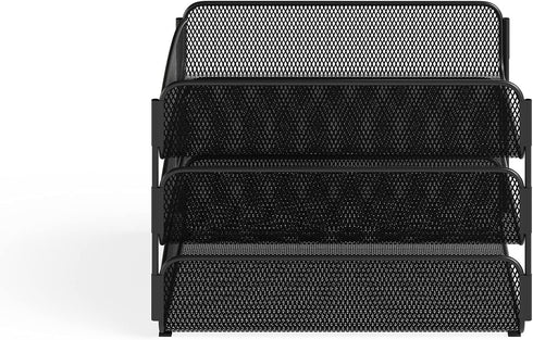 Safco Products Onyx Organizer Triple Tray, Powder Coated Rectangular Storage for Home, Office & Classroom Desktop or