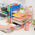 Marbrasse Rose Gold Desk Organizer with 5-Tier Paper Letter Tray, Drawer and 2 Pen Holder