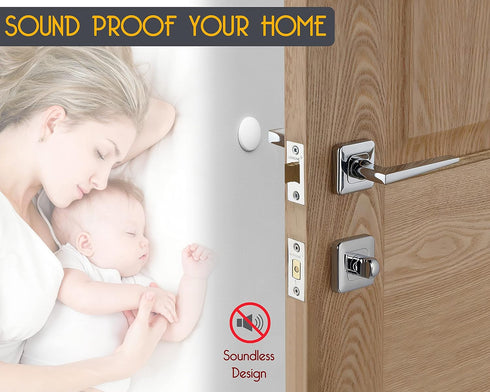 White Door Stoppers - Large 1.57" (12 PCS) - Shock Absorbent Silicone Wall Protectors for Door Knobs