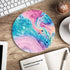 Mouse Pad, Non-Slip Rubber Base with Stitched Edge, Small Gaming Round Mouse Pad, 7.87 x 7.87 Inch