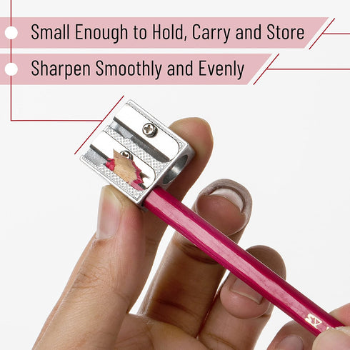 Mr. Pen Handheld Metal Pencil Sharpener with 2 Holes, Pack of 6, Back to School Supplies