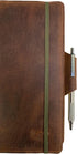 Leuchtturm A5 Notebook Cover - Handmade Full Grain Leather, Bourbon Brown, Perfect for Storing Journal