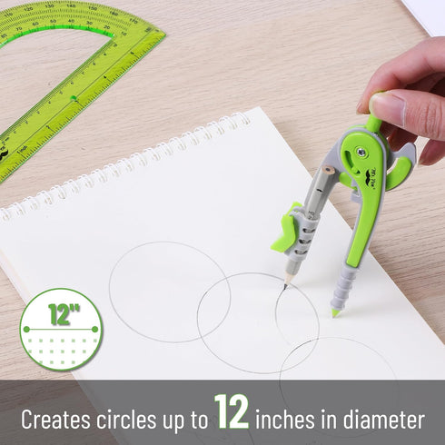 Mr. Pen Compass and Protractor Set - Geometry Kit for Math, School Supplies with Compass and Protractor