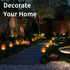 ALENEY 6.2Ft 10 Christmas Light Solar Lights Outdoor, Cute Flame Light String with Stake, Waterproof LED Garden Decor