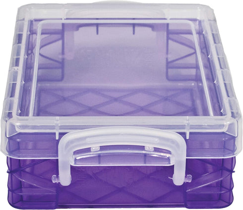 Super Stacker Plastic Crayon Box - Stackable Crayon Organizer, Small Storage Containers with Lids, Color May Vary