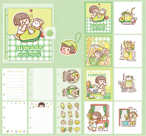 Mini Transparent Binder Notebooks with Keychain, Soft Plastic PVC, 3 Round Rings, Binder Planner Cover with Inner Papers