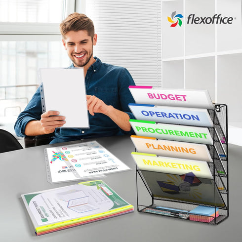 Premium Heavy Duty Sheet Protectors for 8.5x11 - 24 Pack, Color Edge, Side and Top Loading, Crystal Clear