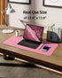 YSAGi Leather Desk Pad Protector, Large Mouse Pad, Non-Slip PU Leather Desk Blotter, 23.6" x 13.8" (Pink)