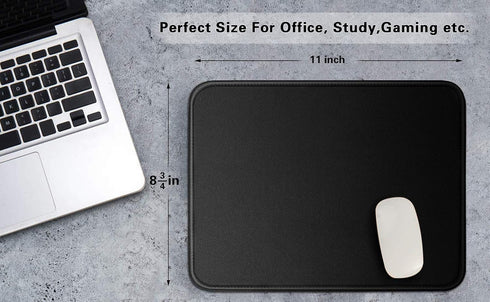 Mouse Pad Bundle Stitched Edges Premium Waterproof Gaming Mouse Mat Pad, Extends Battery Life Non-Slip Rubber Base Thick Black Mousepad for Laptop Computer & PC, 11 x 8.7 inch, Black-Pack of 6 by TONOS