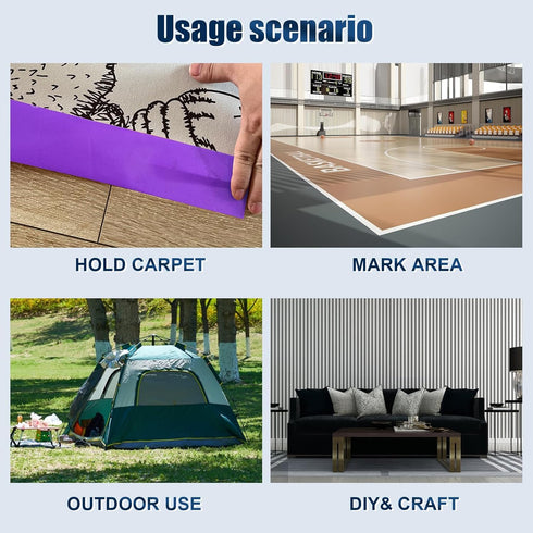 Purple Duct Tape 2.36 Inch by 108 Feet 11 Mil Waterproof Tear by Hand for Indoor and Outdoor Use
