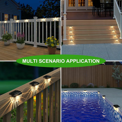 12 Pack Melunar Solar Deck Lights Outdoor, Solar Step Lights Waterproof for Outside, Yard, Patio, Garden, Pool