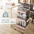 DTK 3 Tier Metal Utility Rolling Cart - Storage Organizer Cart with Table Top and Side Bags