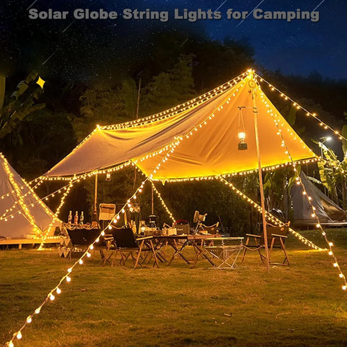 2 Packs 15ft 50 Bulbs, IP65 Vigdur Solar String Lights Outdoor, Globe String Lights with Globes Waterproof Solar