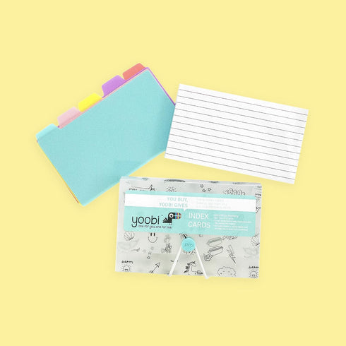 4 Pack 400 Yoobi Index Cards with Case | of Fun | Total Notecards with Holder | Create Flash Cards for Homeschool
