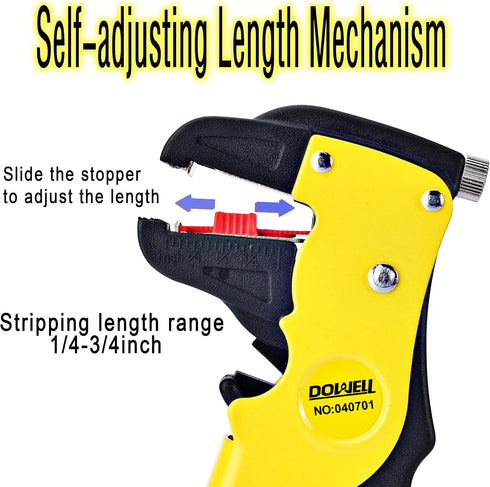 DOWELL Wire Stripping Tool, Wire Stripper Cutter for Flat Ribbon Cable, 14-24AWG
