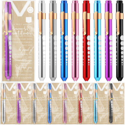 Geiserailie 8 Set Nurse Graduation Gift Pen Lights LED Reusable Medical Pen Light
