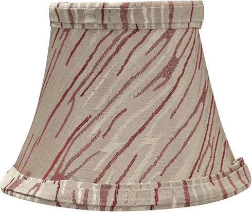 Aspen Creative 30006, 3" 5" 4" Set 1 Bell Clip-On Chandelier Lamp Shade, Grey and Red Striping, Top x Bottom x Slant