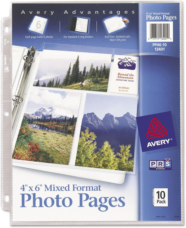 Avery Mixed Format Photo Pages, Acid Free, Pack of 10