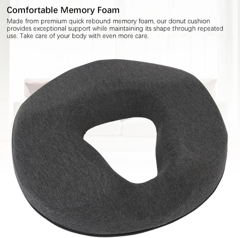 Zerodis Donut Seat Cushion, Memory Foam Chair Cushion with U Shape Portable Sitting Pillow for Home Office Car (Dark