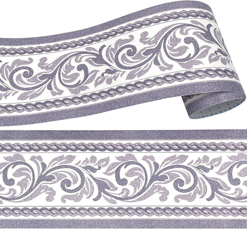 Yifely Moistureproof PVC Wallpaper Border, Peel & Stick Scroll Wall Borders Sticker for Home Decor