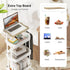 DTK 3 Tier Metal Utility Rolling Cart with Table Top and Side Bags, Storage Organizer with Wheels (White)