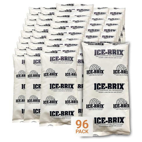 AVIDITI Ice-Brix Ice Packs, Food-Safe Reusable Refrigerant Gel Ice Packs, 5” x 2 ¾”, (96 Pack)