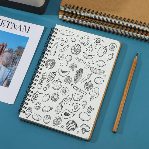 EUSOAR Dotted Spiral Notebook, A5 3-Pack, 5.5"x8.3", 120 Pages, Hardcover Wirebound for Journaling