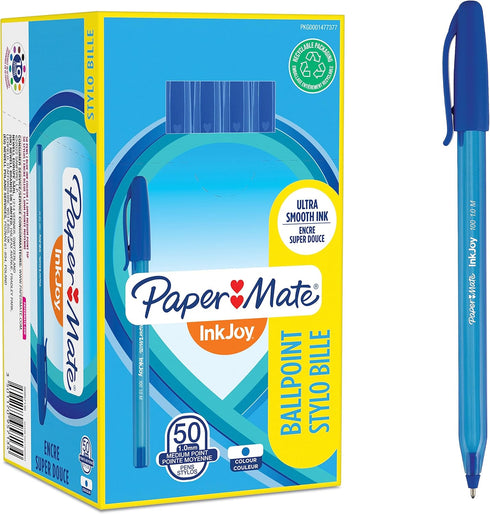 Paper Mate InkJoy 100ST Ballpoint Pens - Medium Point (1.0 mm) - Blue - 50 Count