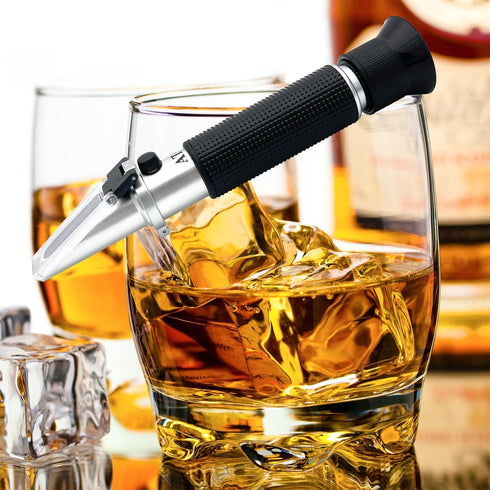 Alcohol Refractometer for Spirit Alcohol Volume Percent Measurement 0~80% v/v, Alcohol Volume Meter for Production
