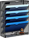 Wall Mounted File Organizer - 6 Tier Hanging Document Holder for Office Home, Black