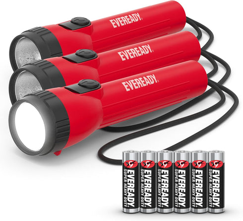 EVEREADY LED Flashlights (3-Pack), Bright Flashlights for Emergencies and Camping Gear, Power